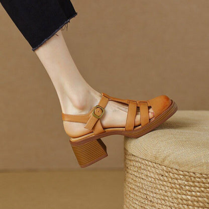 Party Sandals Thick-soled Toe Sandals High-heeled Woven Roman Shoes Women