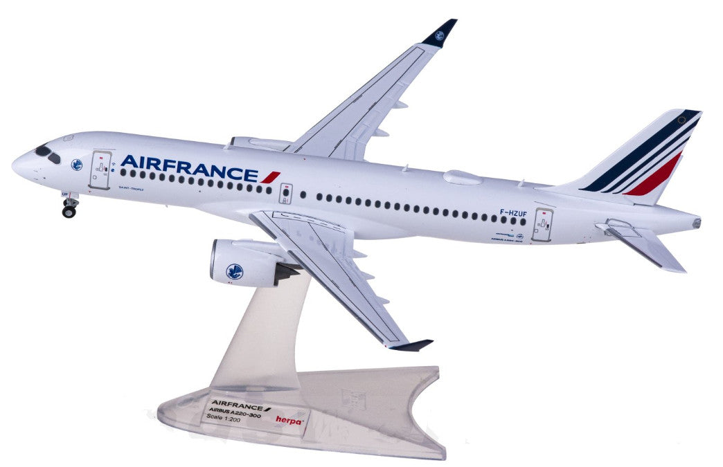 1:200 Herpa AIR FRANCE AIRBUS A220-300 Passenger Airplane Diecast Aircraft Model