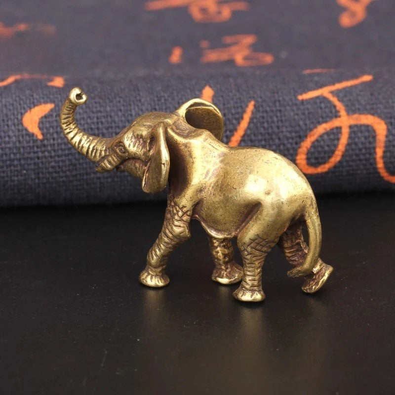 5.5cm Retro Brass Elephant Figurines Tea Pet Table Ornament Home Decoration