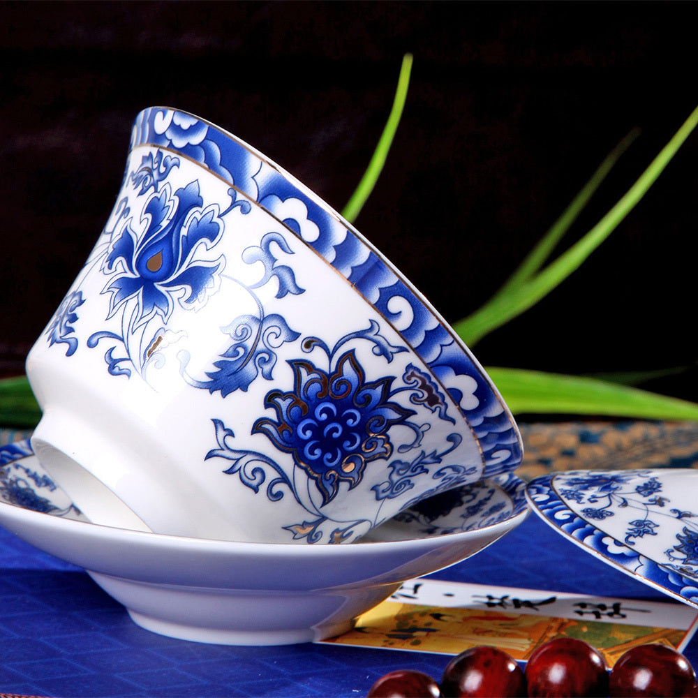 Chinese Tea Cup Gaiwan Tureen Porcelain Handpainted Flower Ceramic Tea Bowl Lid