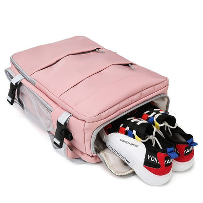 Pink Travel Backpack Water Repellent Anti-Theft Stylish Bags Luggage 28*16*43 CM