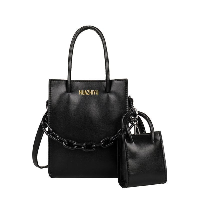 TPU Leather Shoulder Bag Crossbody 2 Pcs Set Handbag Clutches Tote Bag 17*22*6CM