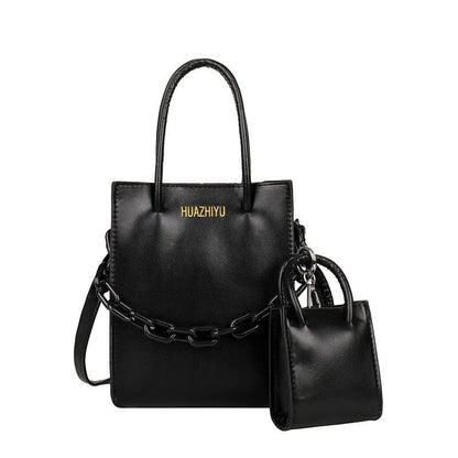 TPU Leather Shoulder Bag Crossbody 2 Pcs Set Handbag Clutches Tote Bag 17*22*6CM