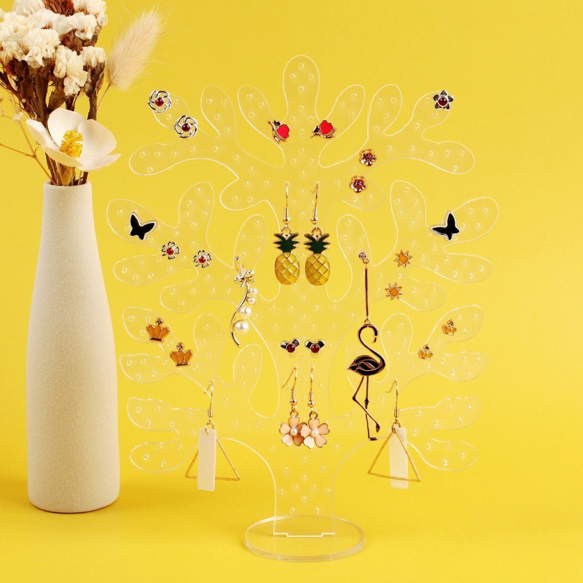 Jewelry Display Holders Heart Shaped Transparent Earrings Bracelet Storage Shelf