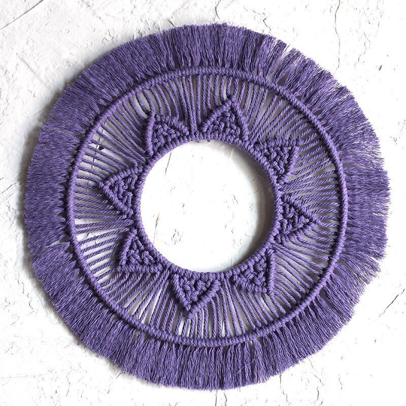 Wall Hanging Tapestry Bohemian Home Decor Woven Macrame Mandala Cotton Rope 42cm