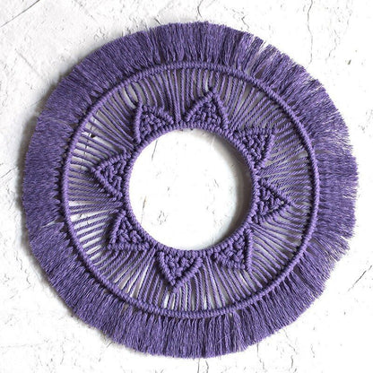 Wall Hanging Tapestry Bohemian Home Decor Woven Macrame Mandala Cotton Rope 42cm