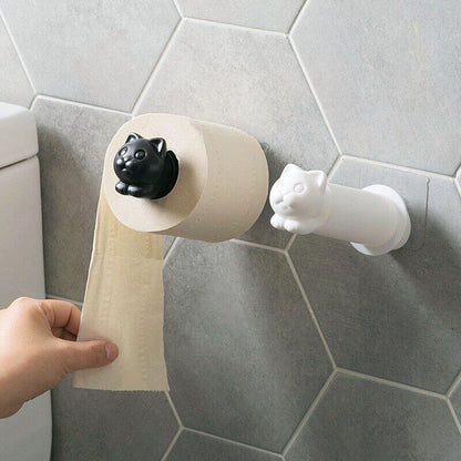 Toilet Paper Holder PP Cat Kitten Wall Hanging Tissue Roll Towel Hanger 16x5.5cm