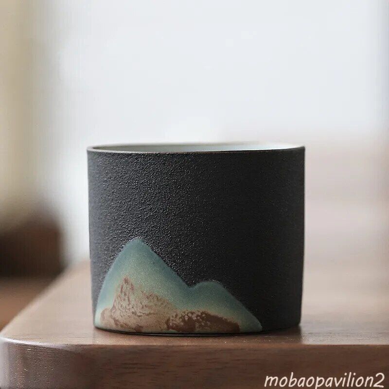 Chinese Pottery Teacup Retro Ceramic Coffee Cup Handmade Tea Set Tea Portable