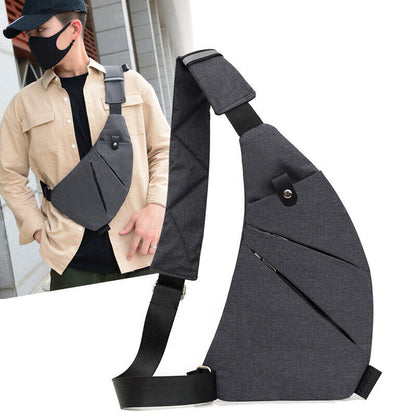 Thin Chest Bag Waterproof Phone Holster Small Crossbody Tactical Nylon Side Bag