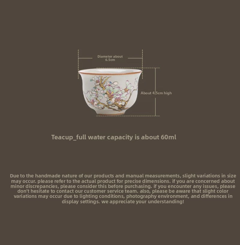 60ml Ceramic Ru Kiln Magnolia Teacup Zen Tea-tasting Meditation Cup Master Cup