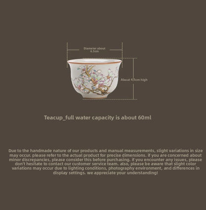 60ml Ceramic Ru Kiln Magnolia Teacup Zen Tea-tasting Meditation Cup Master Cup