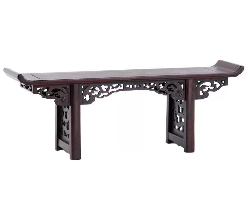 11.2"in Rosewood Display Stand Mini Rack Shelf Vase Bonsai Statue Base Decor