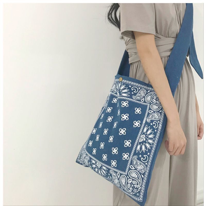 Wide Strap Slouch Bag Messenger Pouch Teenager Gypsy Fabric Handbag 36*36 CM 1PC