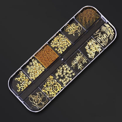 Nail Art Decor 12Design Box 3D Irregular Abalone Seashell Fragment Flakes Charms