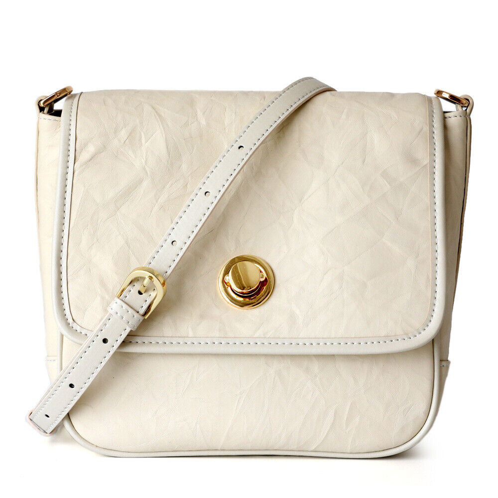 Wrinkled Real Leather Shoulder bag Flap Purse Tote Messenger Crossbody Handbag