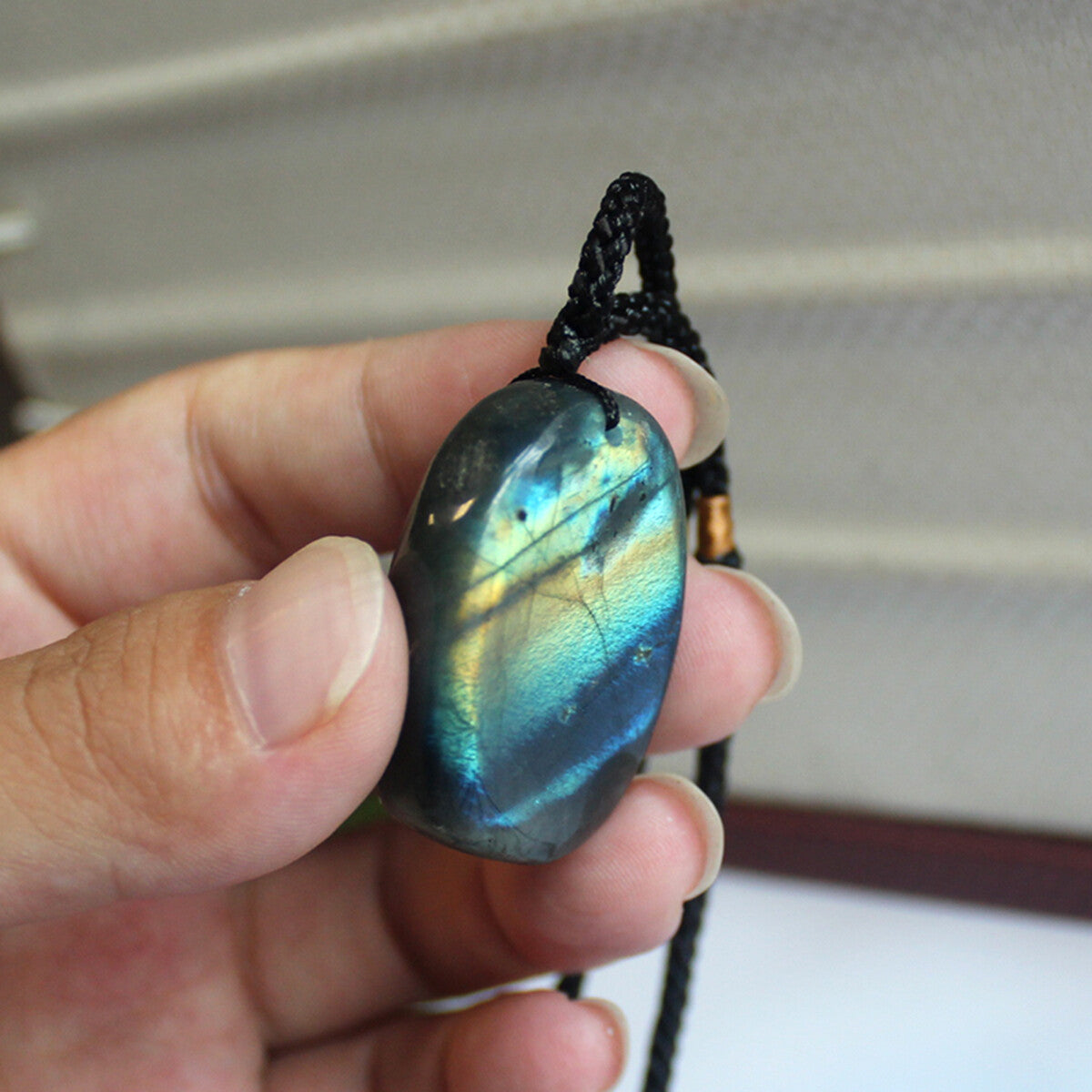 3~5cm Natural Labradorite Pendant Crystal Necklace Healing Stone Necklace Charm