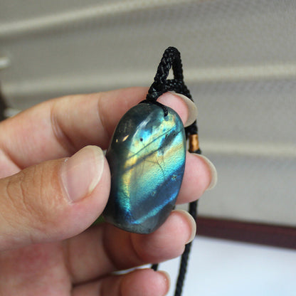 3~5cm Natural Labradorite Pendant Crystal Necklace Healing Stone Necklace Charm