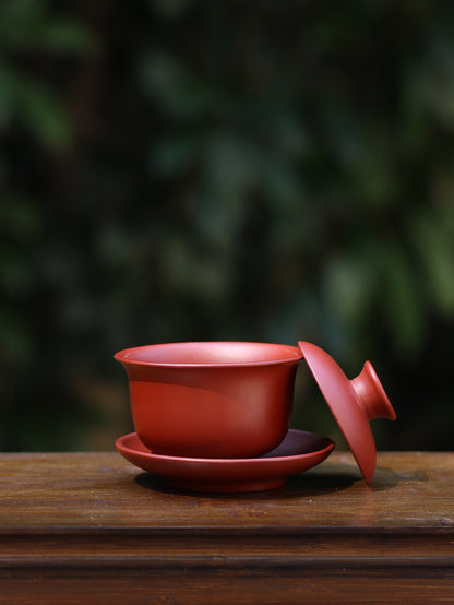 Real Yixing Zisha Gaiwan Dahongpao Clay Cup Bowl Cover The Bowl Tea Bowl & Mat