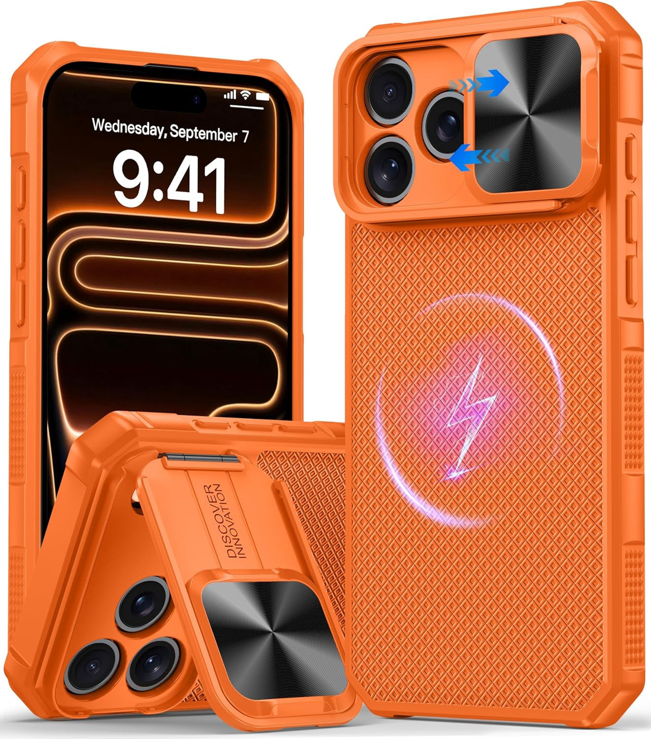 Magnetic for Iphone 17 Pro Case,[Compatible with Magsafe][Slide Camera Cover][Ki