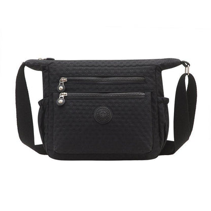 Shoulder Bag Waterproof Nylon Handbag Zipper Purse Messenger Crossbody Bag Purse