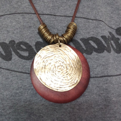 Vintage Bohemian Layered Disc Necklace Women Long Ethnic Chinese Style Jewelry