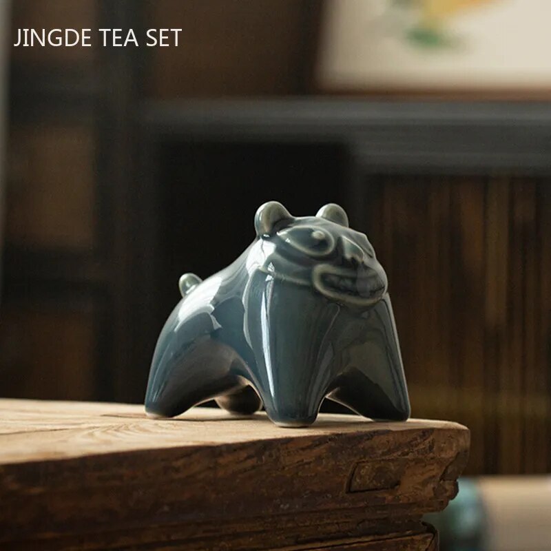 Ceramics Animal Statue Tea Table Decoration Chinese Cute Little Tea Pet