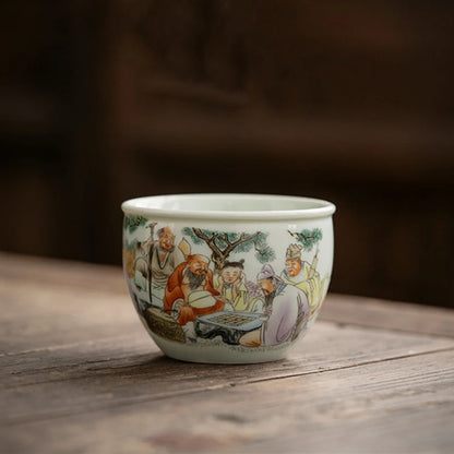1Pc Chinese Ceramic Tea Cup Handmade Porcelain Teacup Tea Bowl Cup Teaware 120ml