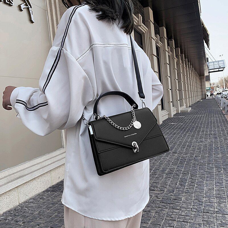 Small Square Bag Messenger Bag Handbag Casual Shoulder Bag Crossbody Purse Black