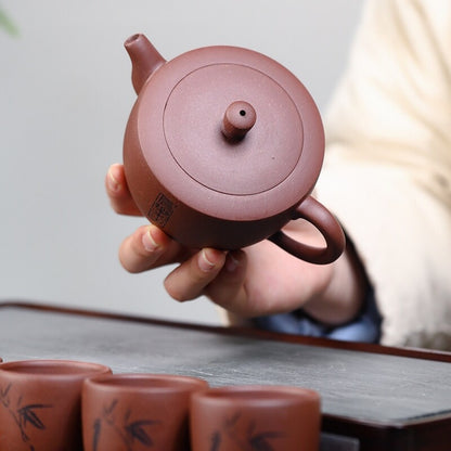 Full Handmade Tea Set True Yixing Zisha Purple Clay Original Ore Tea Pot Cup New