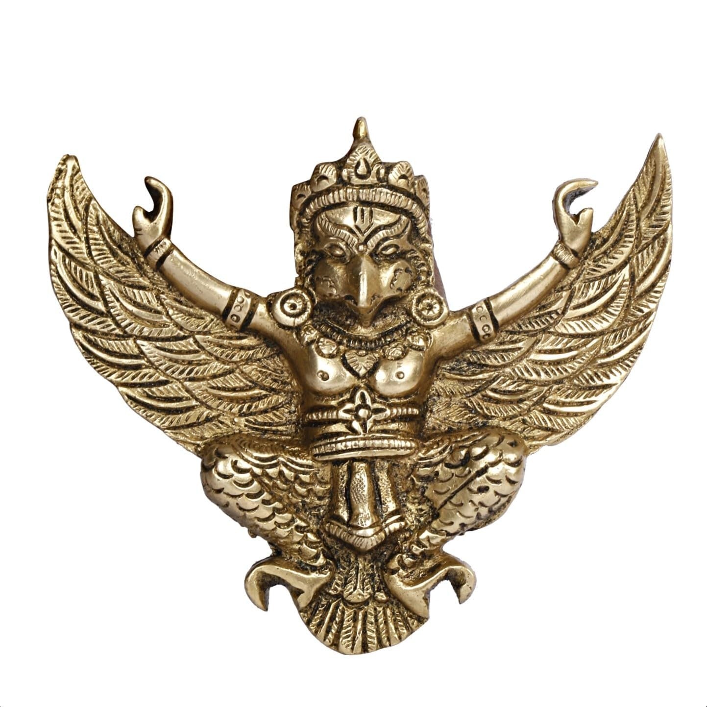 Brass Garuda Idol Statue Lord Vishnu's Vehicle Wall Hanging God Figurine Statue