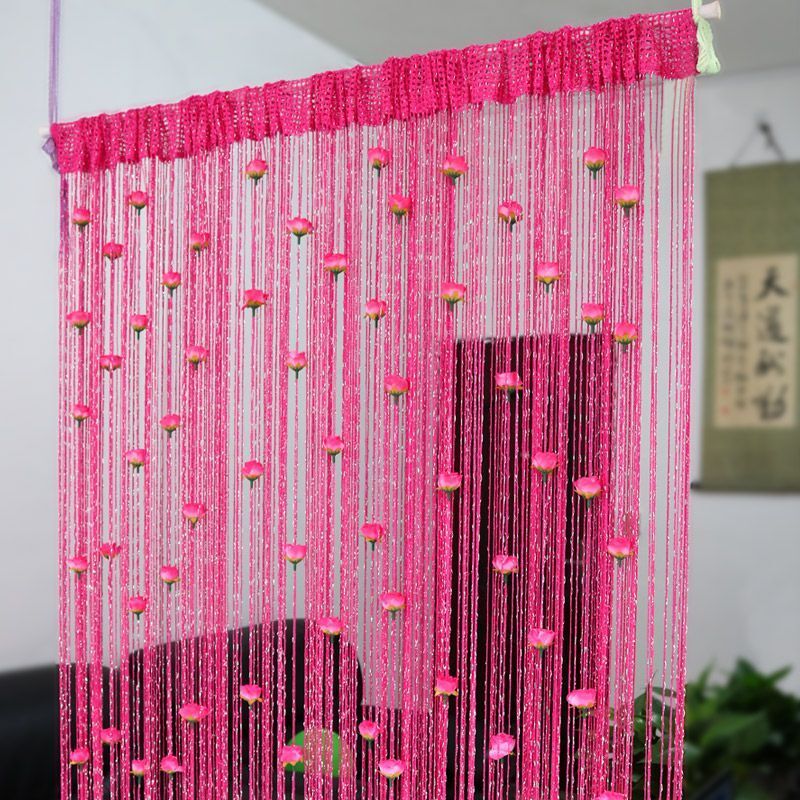 Door String Curtain French Window Thread Rope Left And Right Biparting 200x100cm