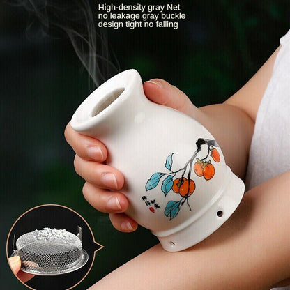 Ceramic Portable Moxibustion Pot Anti Scalding Moxa Box Wormwood Roll Tool 艾灸艾条