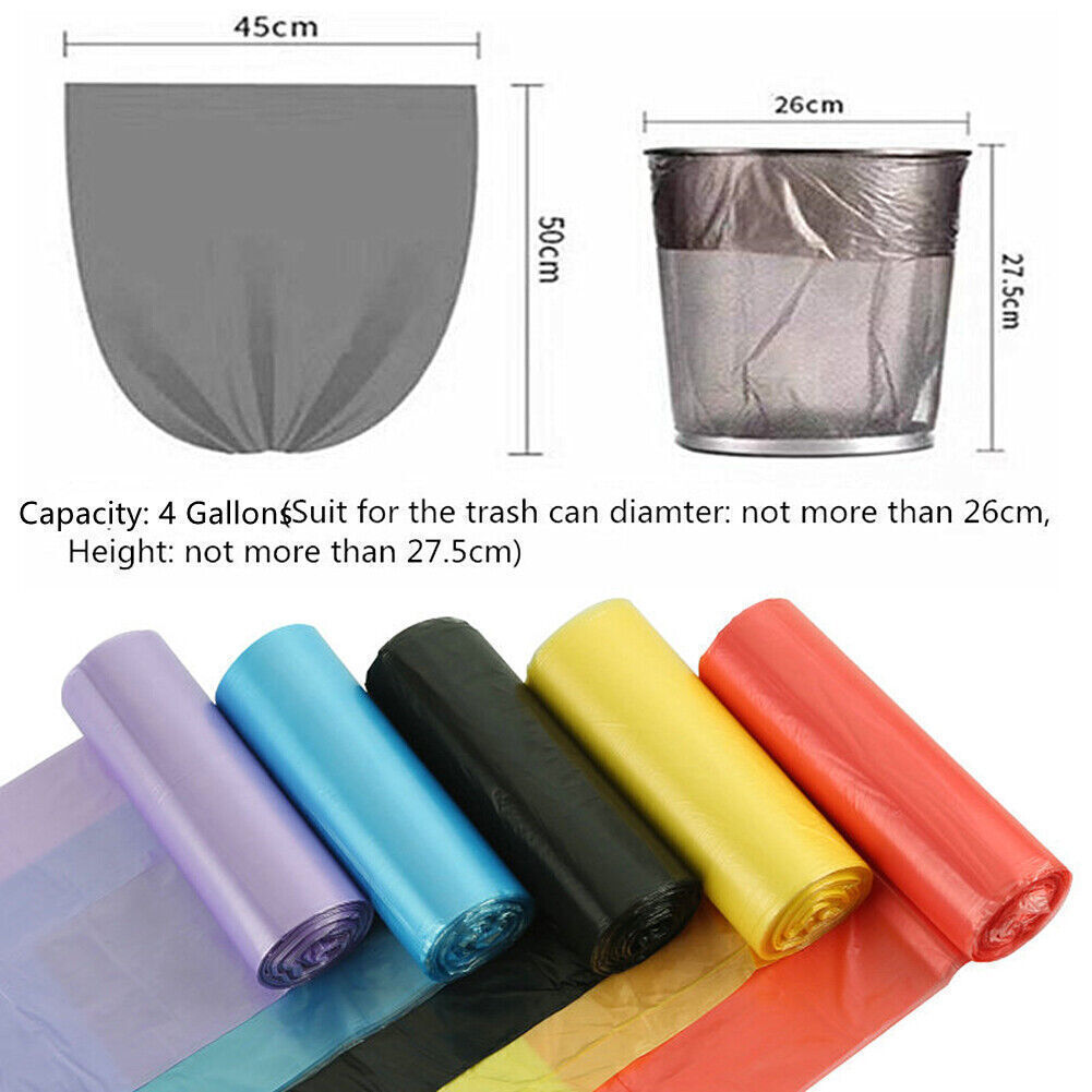 4 Gal Small Trash Bags Mix-colors 150pcs Small Trash Can Liners Garbage Bag