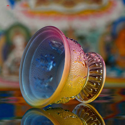 Water Supply Bowl Ornament Colored Glaze Water Supply Cup Holy Water Cup