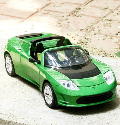 1:24 Tesla Roadster Cabrio Druckguss Modell Auto Sound und Licht Kinder Spielzeug Geschenk-