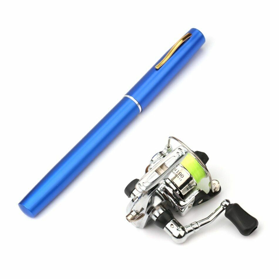 Fishing Rod Reel Pen 1M / 1.4M Pocket Collapsible Combo Mini Kit 7 Colors Shape