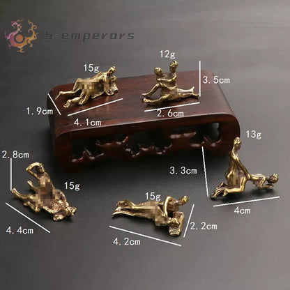 Chinese brass tradition not antique art mini 5 statue collectable gift