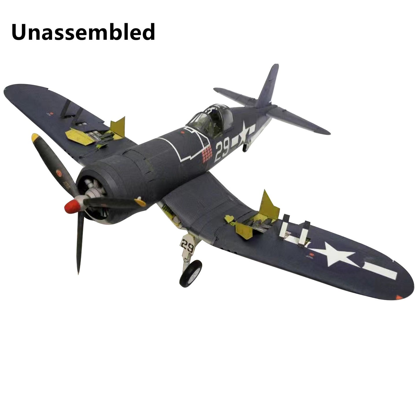 3D 1/33 US F4U-1A Pirate Ship-Borne Fighter Paper Military Model DIY Unassembled