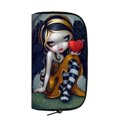 Cartoon Gothic Wallets Cute Purse Clutch Bag Phone Holder Ladies Coin Bags Long
