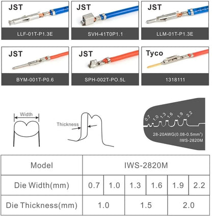 IWISS IWS-2820M Mini Micro Open Barrel Crimping Plier AWG28-20 Mini Hand Crimper