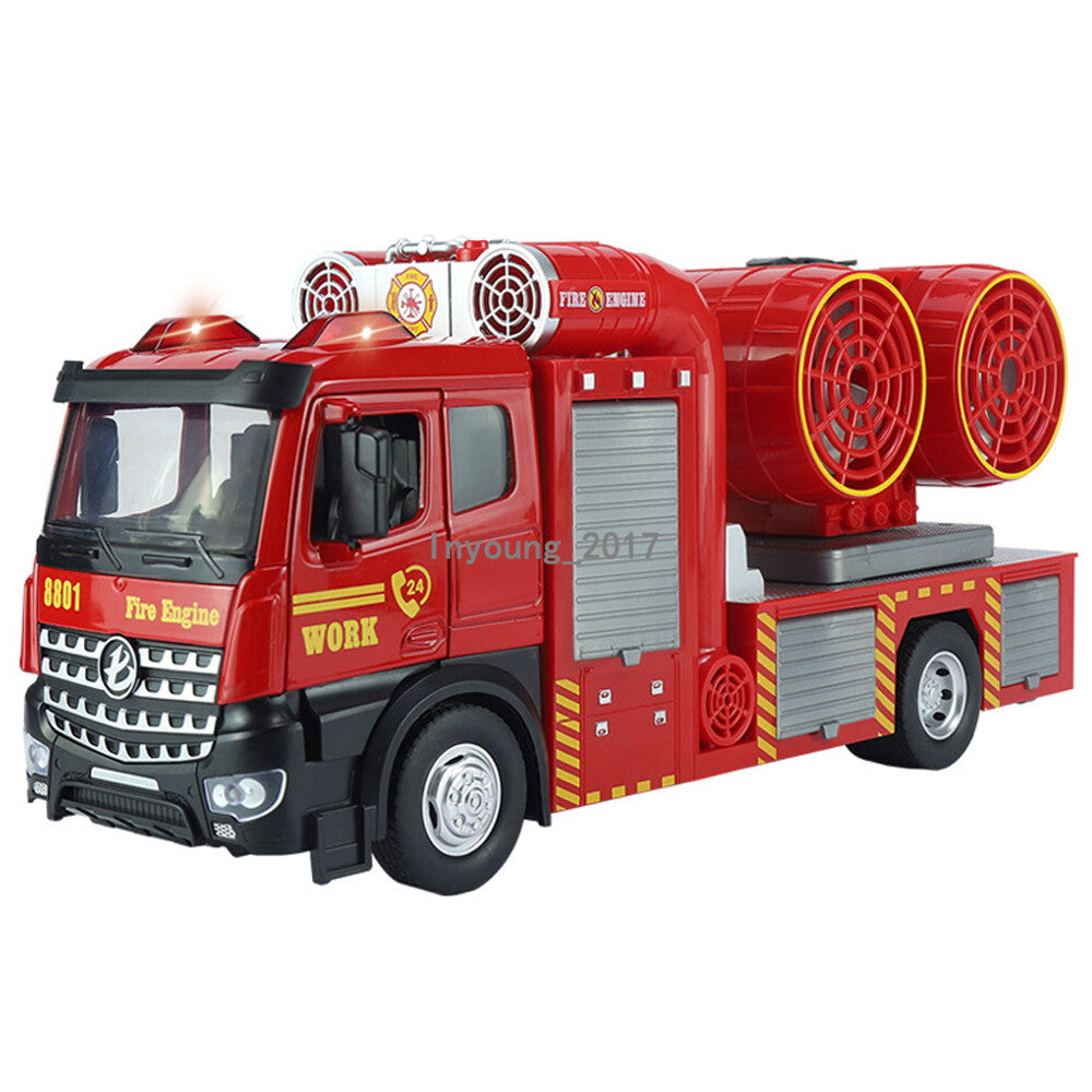 1:18 Smoke Exhaust Fire Truck Model Toy Car Diecast Toy Vehicle Fire Engine Toys