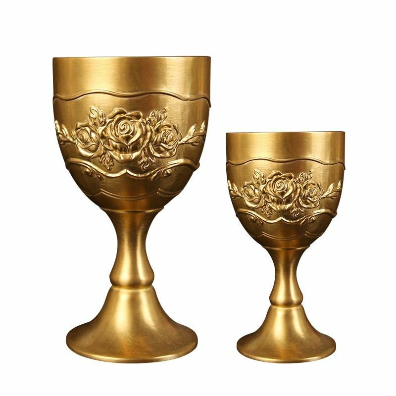 Mini Wine Glass Vodka Goblet Spirit Shot Cup Gold Ancient Tumbler Brass 50/100ml