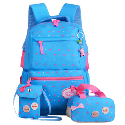 3pcs/set School Bag Backpacks Schoolbag Kids Children Girls Bag Student