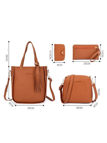 Ladies PU Leather Crossbody Bag Women Bag Set Shoulder Bag Purse Female Handbag