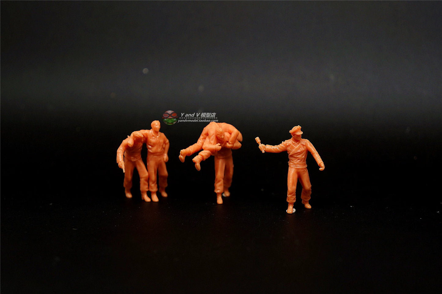 1/72 1/64 1/87 WWII German Tank Crew Rescuing Wounded Soldiers 5Person Unpainted