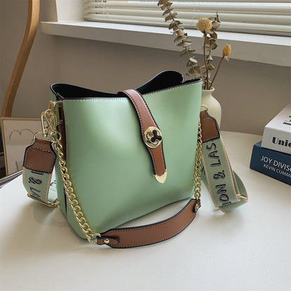Small Bucket Shoulder Bag Synthetic Leather Messenger Bag Crossbody Bags Casual