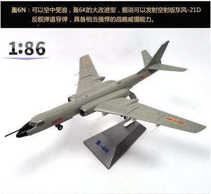 1:86 40CM H-6N Strategic Bomber Fighter Airplane Diecast Military Aircraft Model