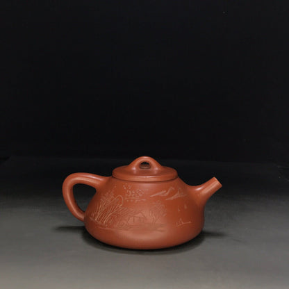 Chinese Yixing Zisha Clay Handmade Exquisite Teapot （石瓢 底款：顾景舟）