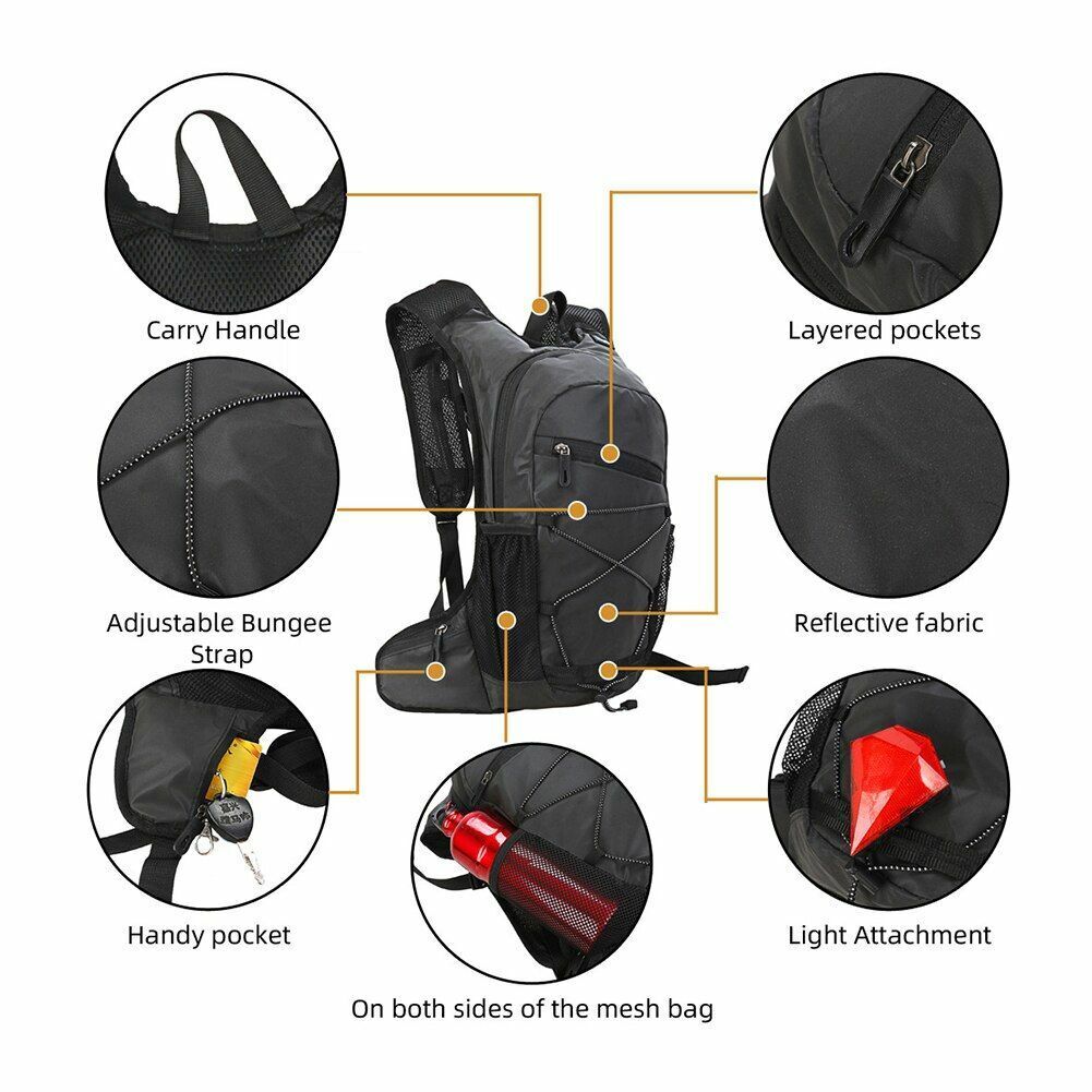 Reflective Mountain Bike Water Backpacks Outdoor Sports Bag Cycling Rucksack 1PC