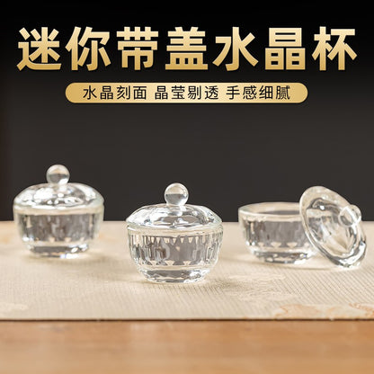 1Pc Mini Crystal Water Cup Holy Water Cup Buddha Cup Decorative Small Ornament